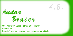 andor braier business card